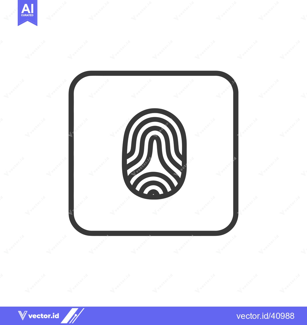 Premium Vector of Fingerprint Icon Inside a Square