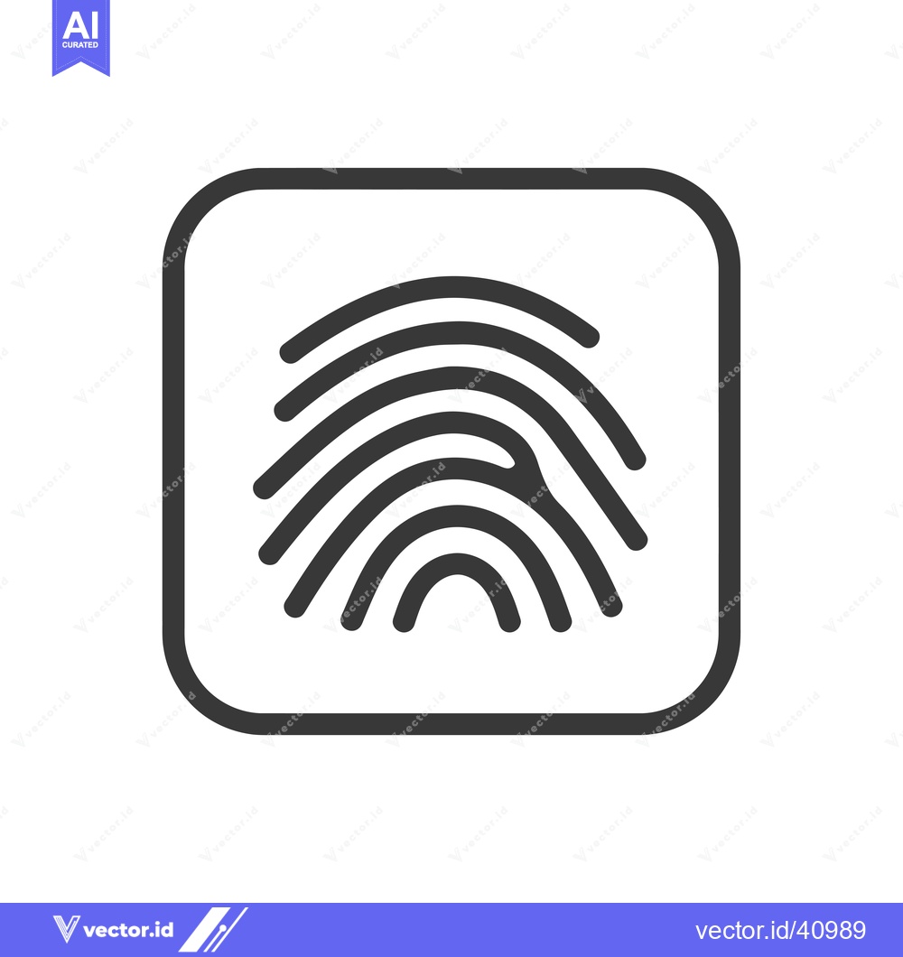 Premium Vector dari Fingerprint Icon Inside a Square