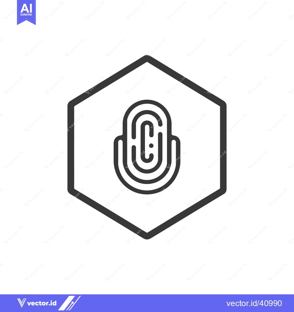 Premium Vector dari Fingerprint Icon Inside Hexagon Shape