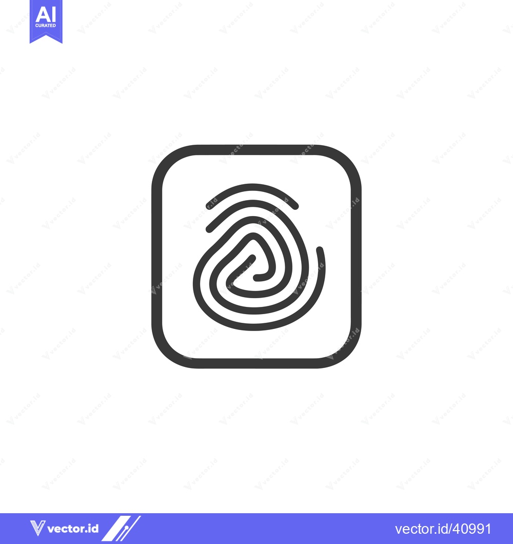 Premium Vector dari Fingerprint Icon in Square Frame