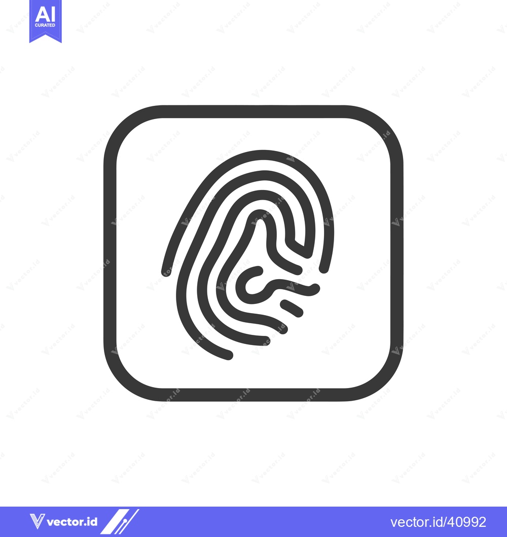 Premium Vector dari Fingerprint Icon in Square Frame