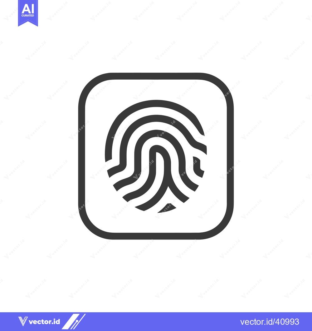 Premium Vector dari Fingerprint Icon in Square Frame
