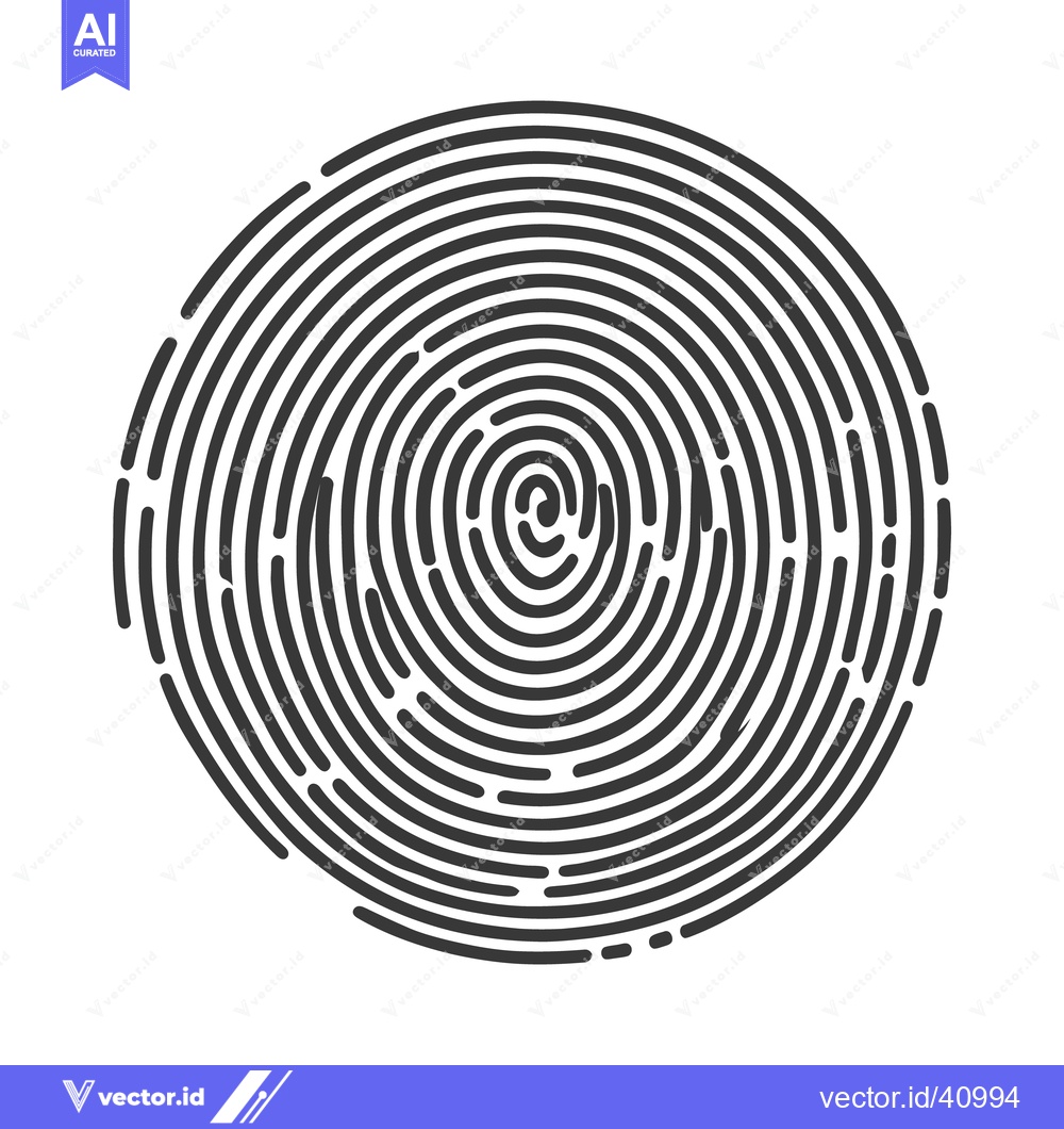 Premium Vector dari Unique Black Fingerprint on White Background, Identity Concept, Securi