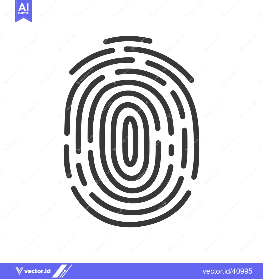 Premium Vector dari Minimalist Fingerprint Icon: Biometric Security, Identity Verification