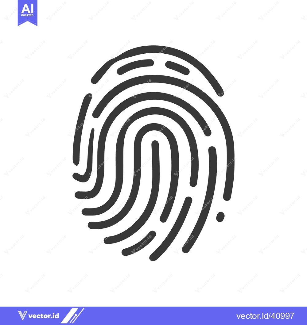 Premium Vector of Bold Fingerprint Icon: Unique Identity, Security, and Identification S