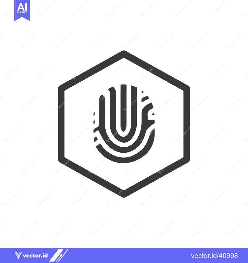 Premium Vector dari Fingerprint Inside a Hexagon