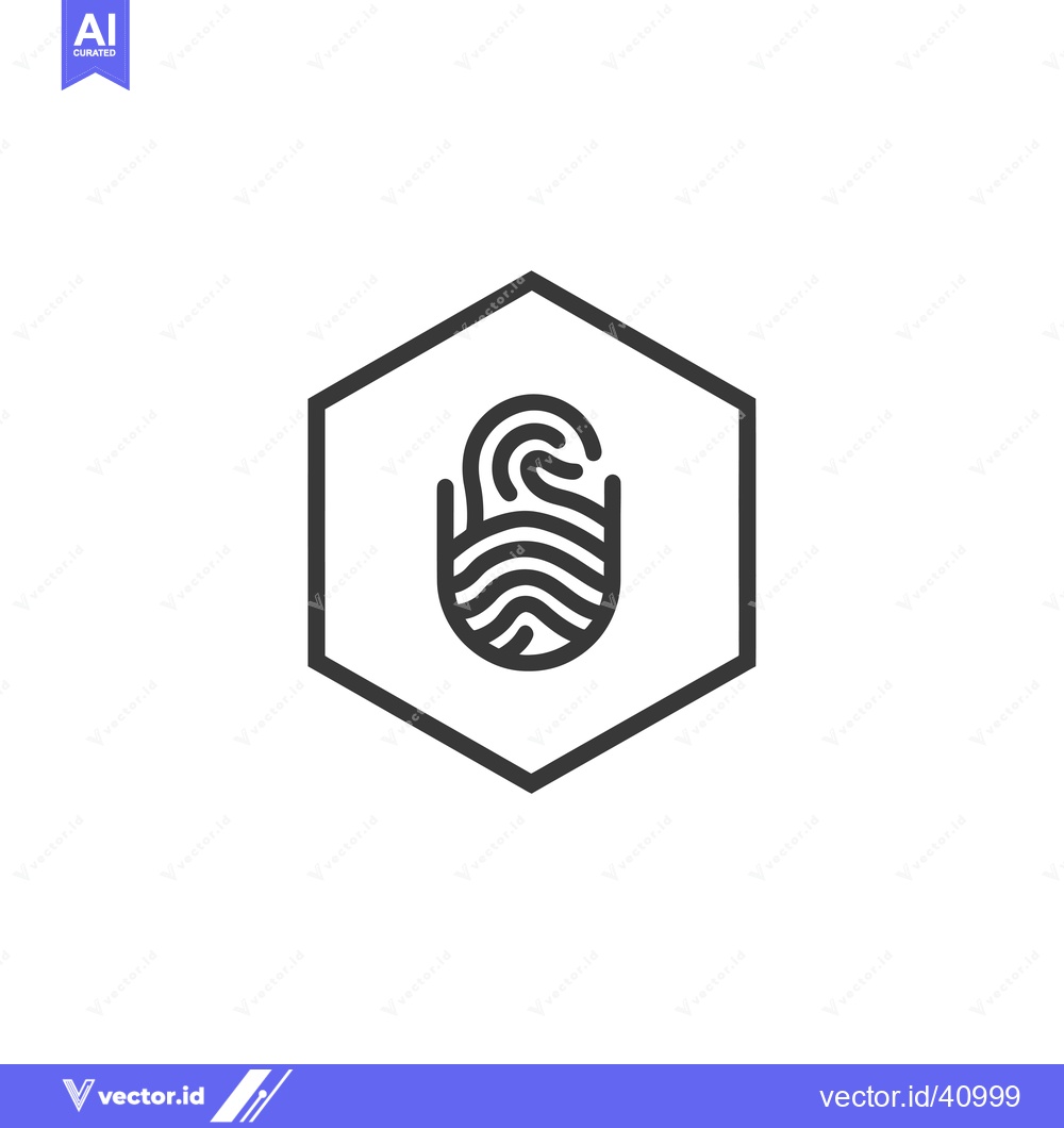 Premium Vector dari Fingerprint inside a Hexagon