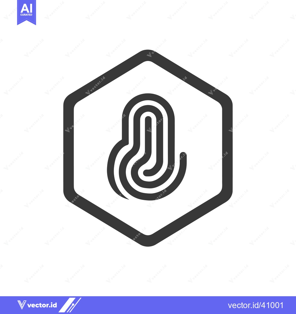Premium Vector dari Fingerprint inside hexagonal frame