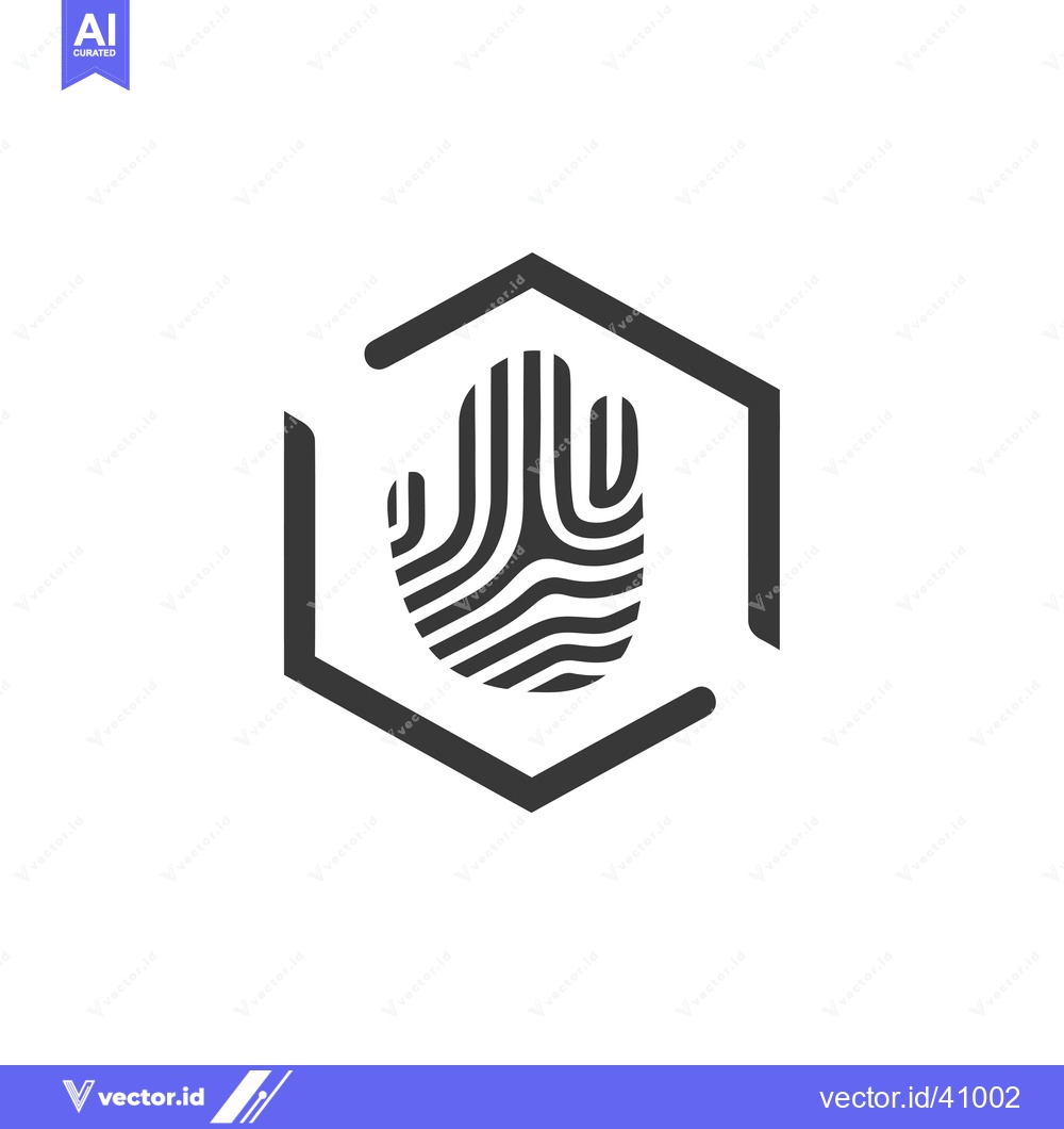 Premium Vector dari Fingerprint Inside Hexagon Logo Design