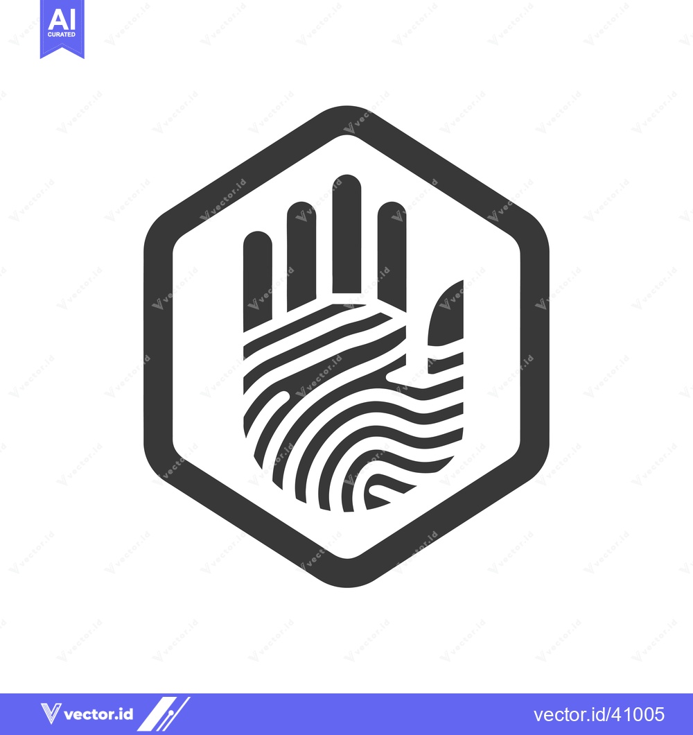 Premium Vector of Fingerprint Inside Hexagon Symbol
