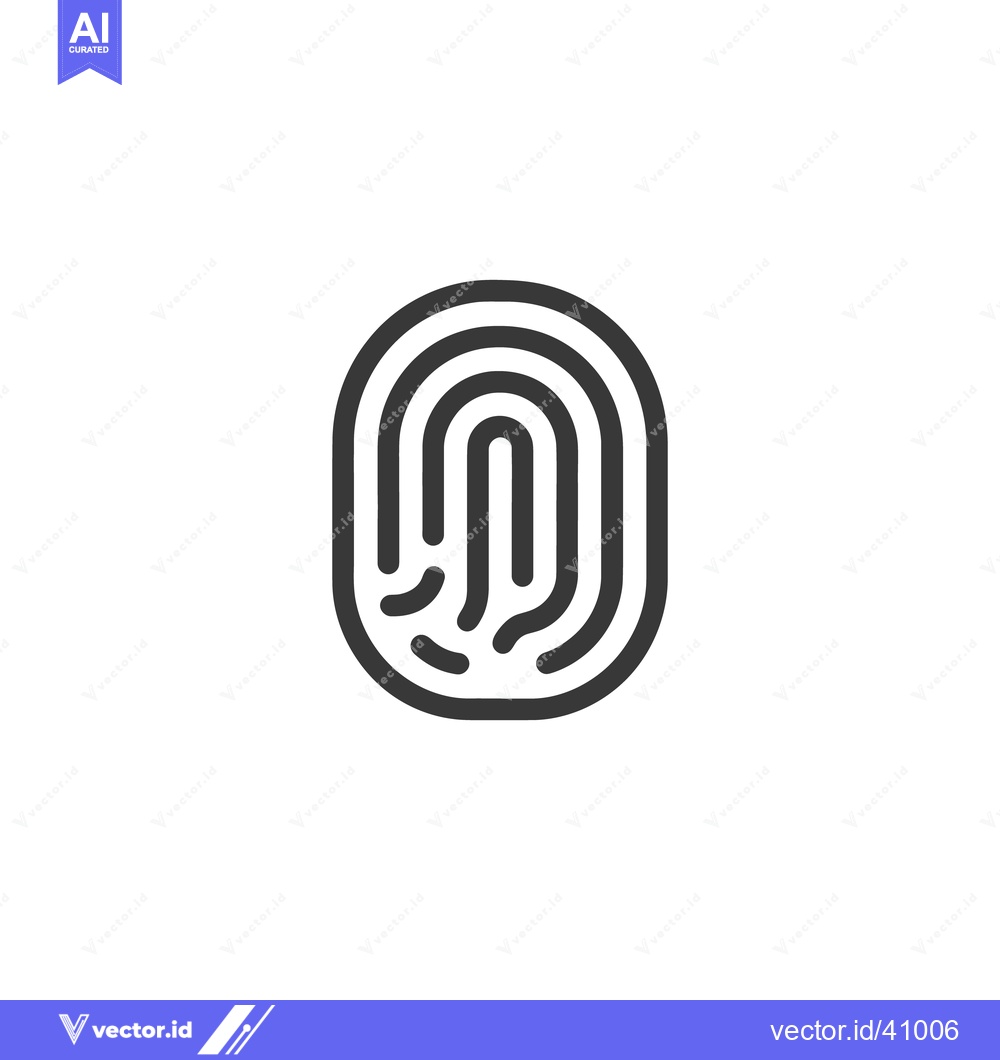 Premium Vector dari Minimalist Fingerprint Icon: Biometric Security Symbol in Black and Wh