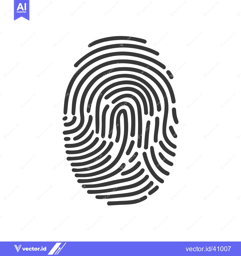 Premium Vector dari Unique Black Fingerprint Isolated on White Background, Identity Concep