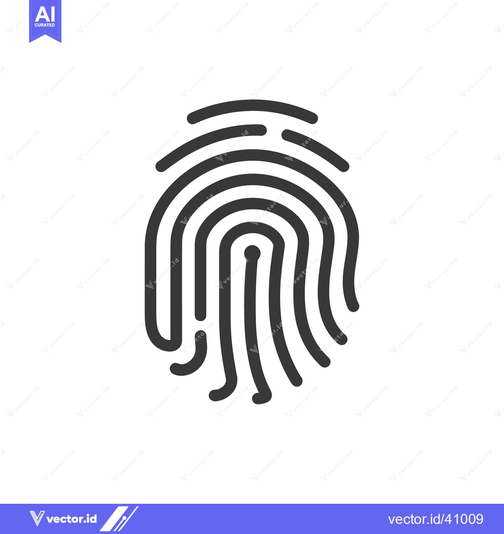 Premium Vector dari Minimalist Fingerprint Icon: Biometric Security, Identity Verification