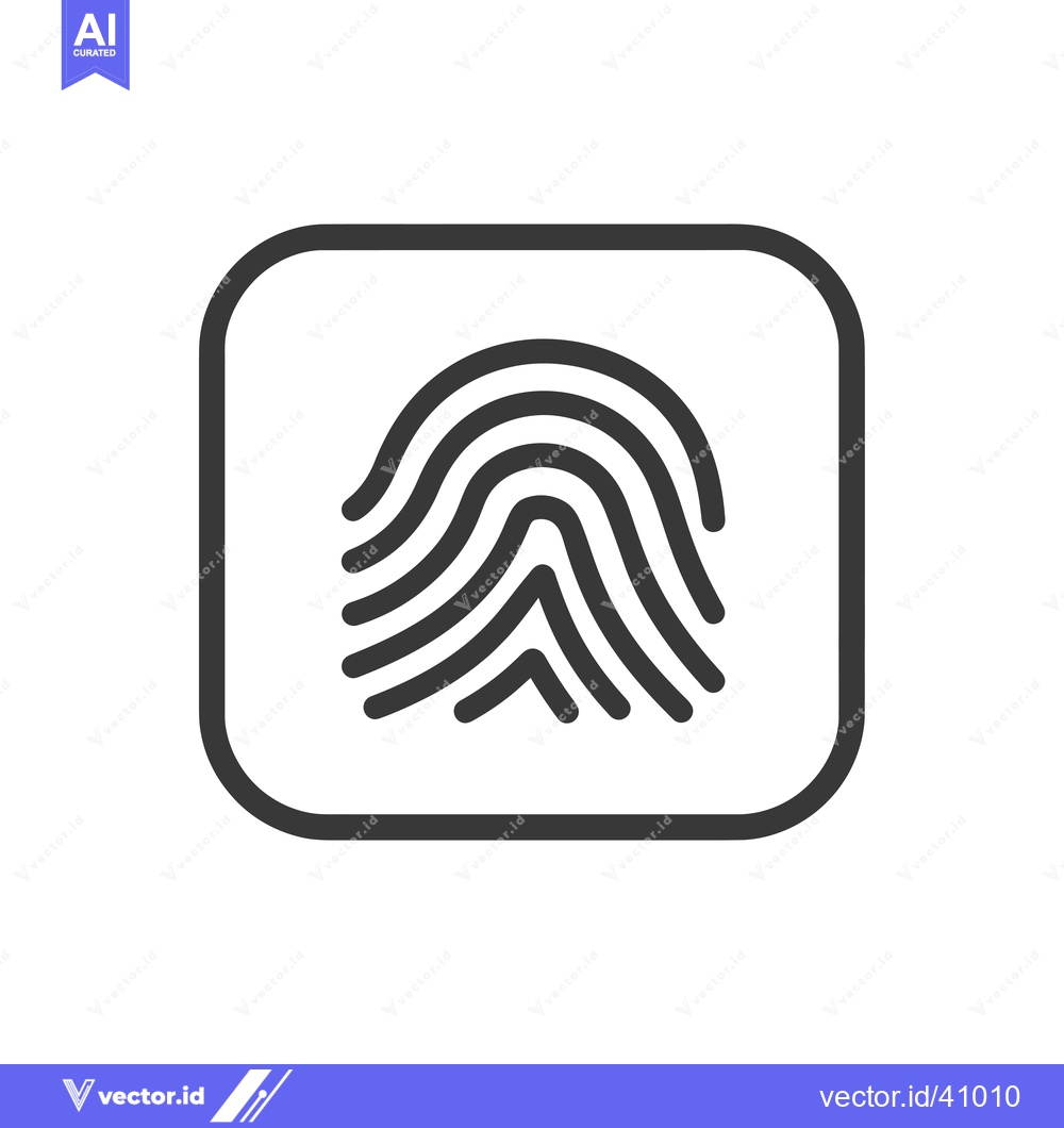 Premium Vector dari Fingerprint Scan Icon in a Rounded Square
