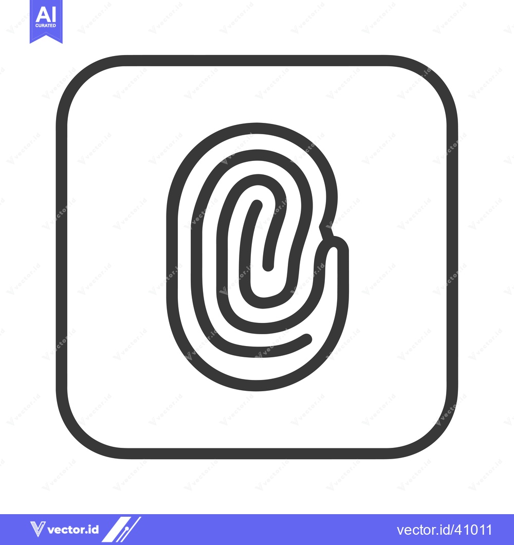 Premium Vector dari Fingerprint Scan Icon Inside a Square