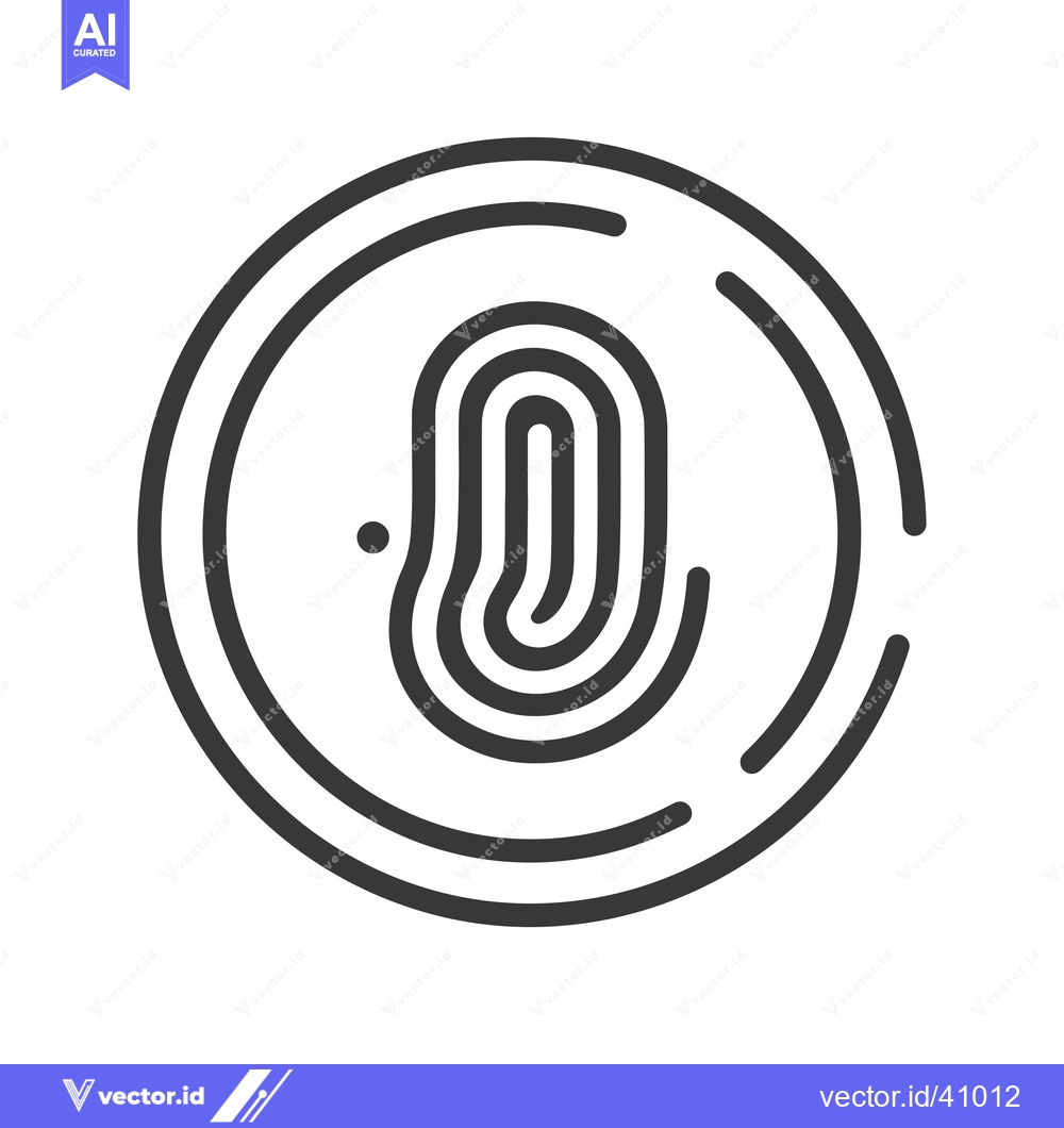 Premium Vector dari Fingerprint Scan Icon with Circle Outline