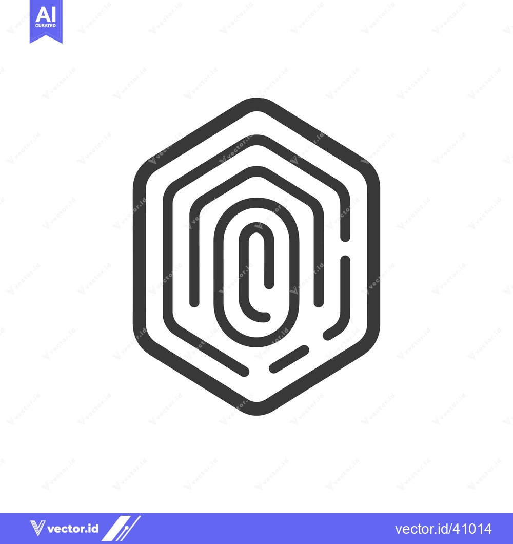 Premium Vector of Fingerprint Scan Inside a Hexagon