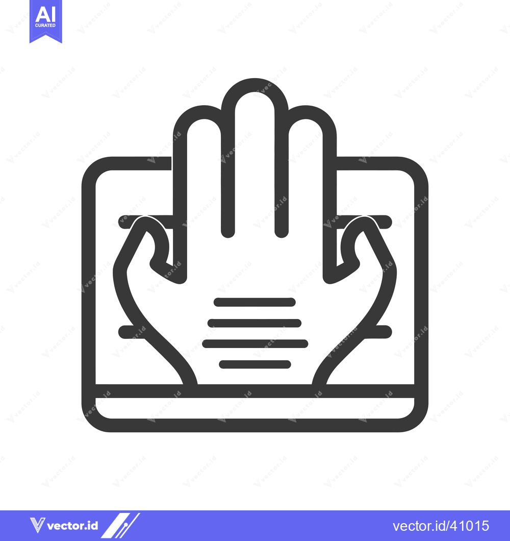 Premium Vector of Fingerprint Scanner with Hand Icon