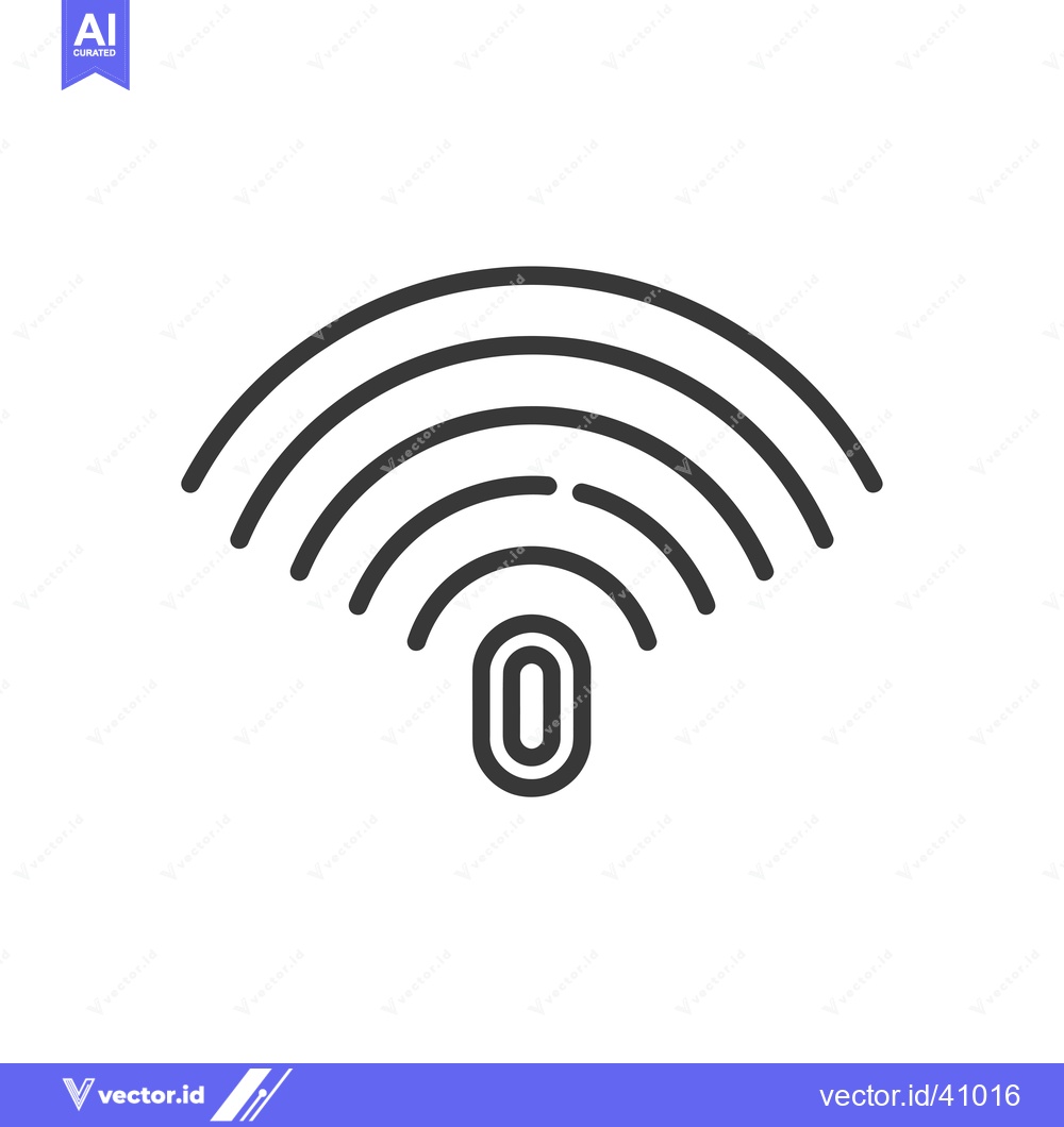 Premium Vector of Fingerprint Scan with Wifi Signal Icon
