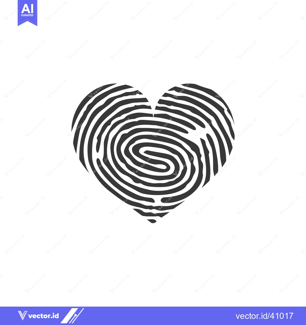 Premium Vector of Fingerprint Shaped as a Heart