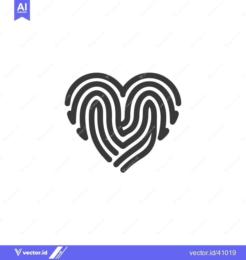 Premium Vector dari Fingerprint Shaped Heart Icon