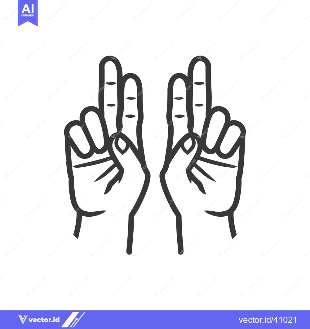 Premium Vector dari Two hands displaying the fingers forming specific symbolic gestures