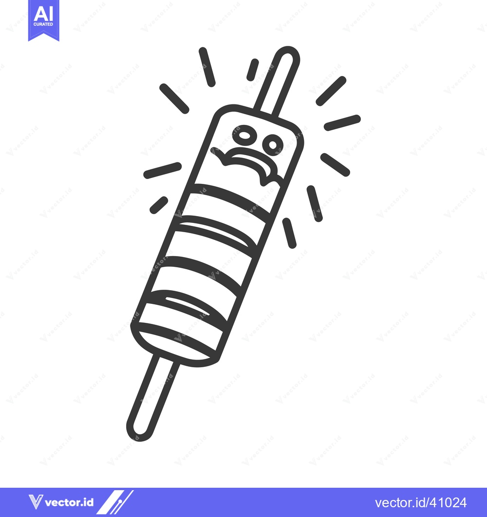 Premium Vector dari A Simple Line Drawing Depicting a Popsicle with an Expression