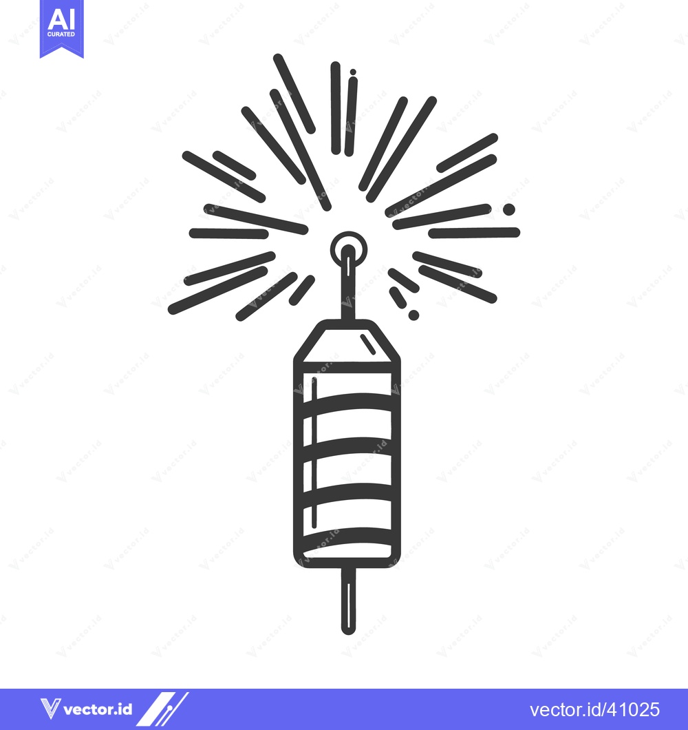 Premium Vector dari A stylized illustration depicts a pyrotechnic device with radiant line