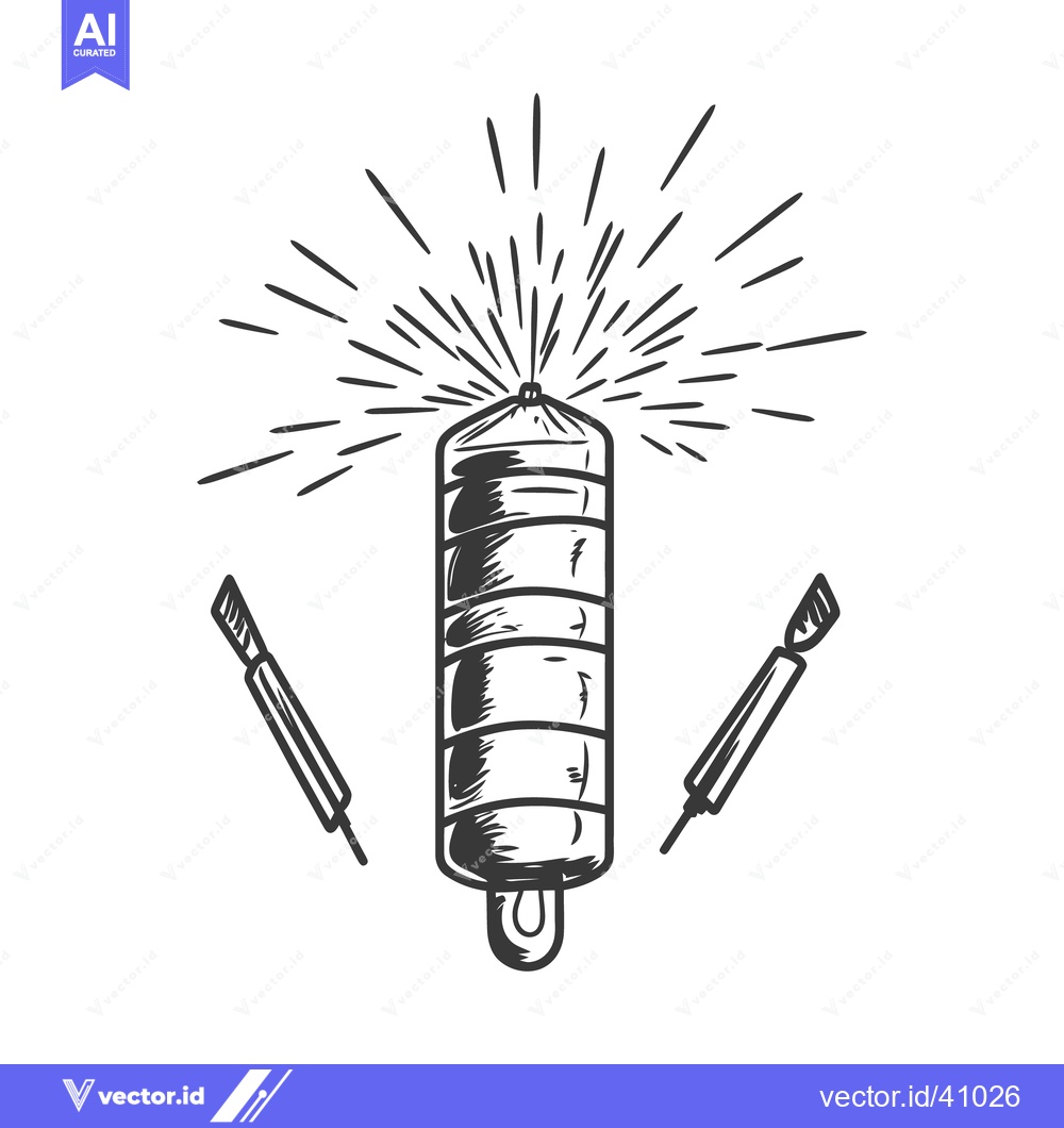 Premium Vector dari Black and white illustration of a cylindrical object with lines radiat