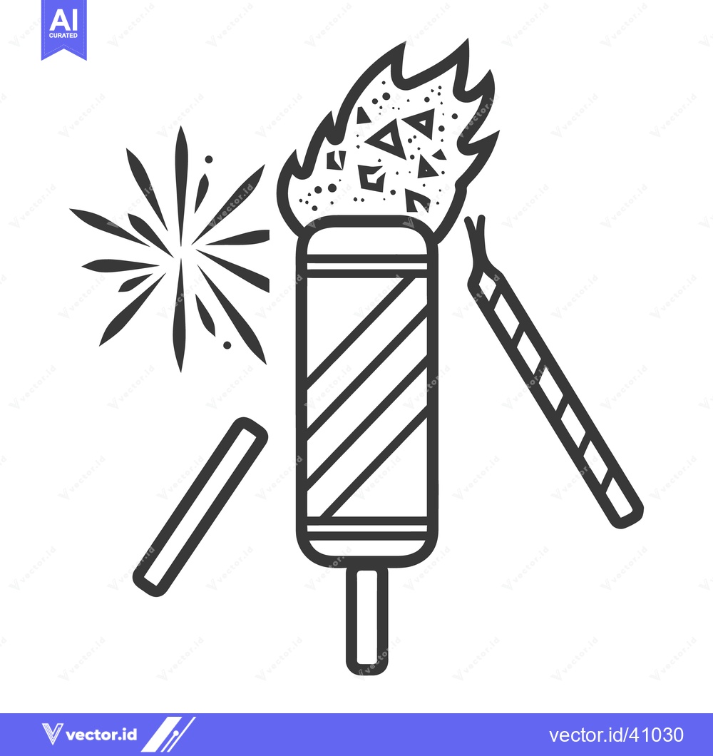Premium Vector of A simple black and white illustration of fireworks and fire