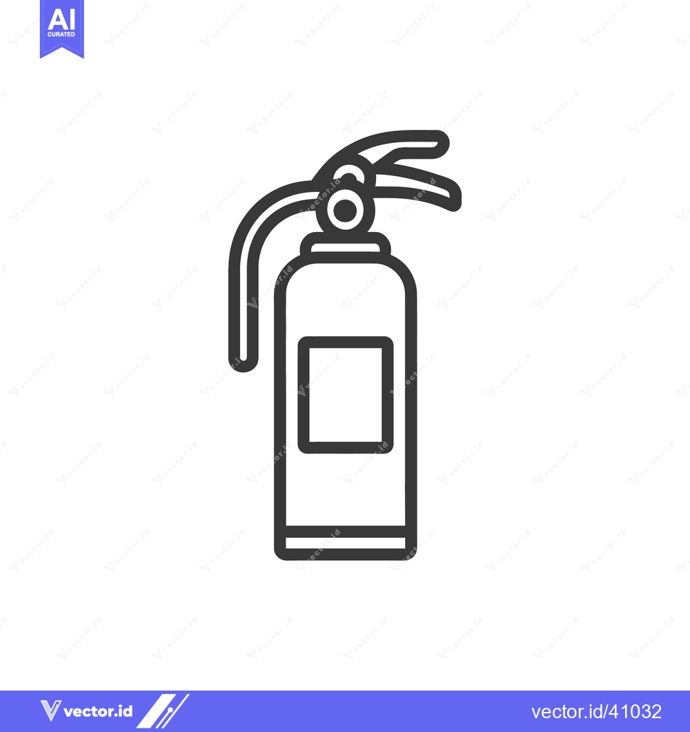 Premium Vector of Minimalist Fire Extinguisher Icon: Bold Outline on White Background