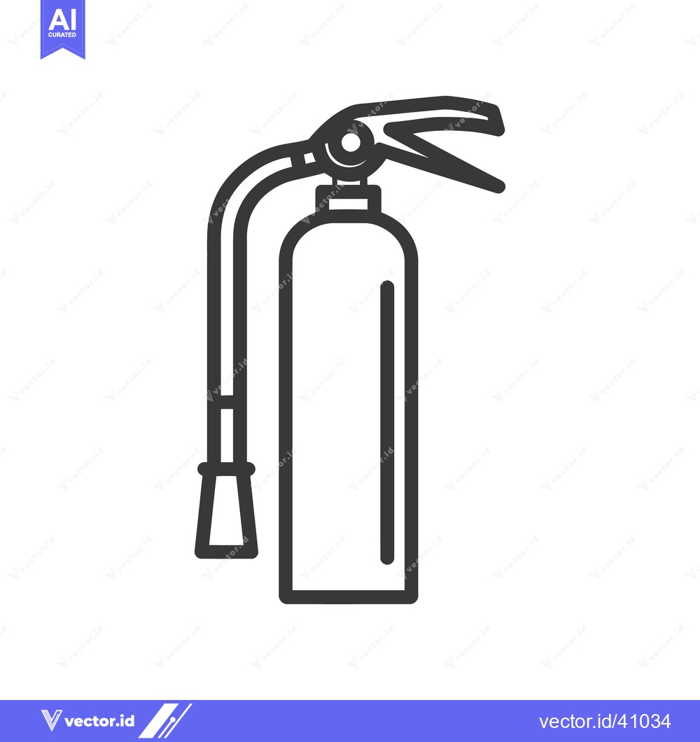 Premium Vector dari Minimalist Fire Extinguisher Icon: Bold Outline on White Background