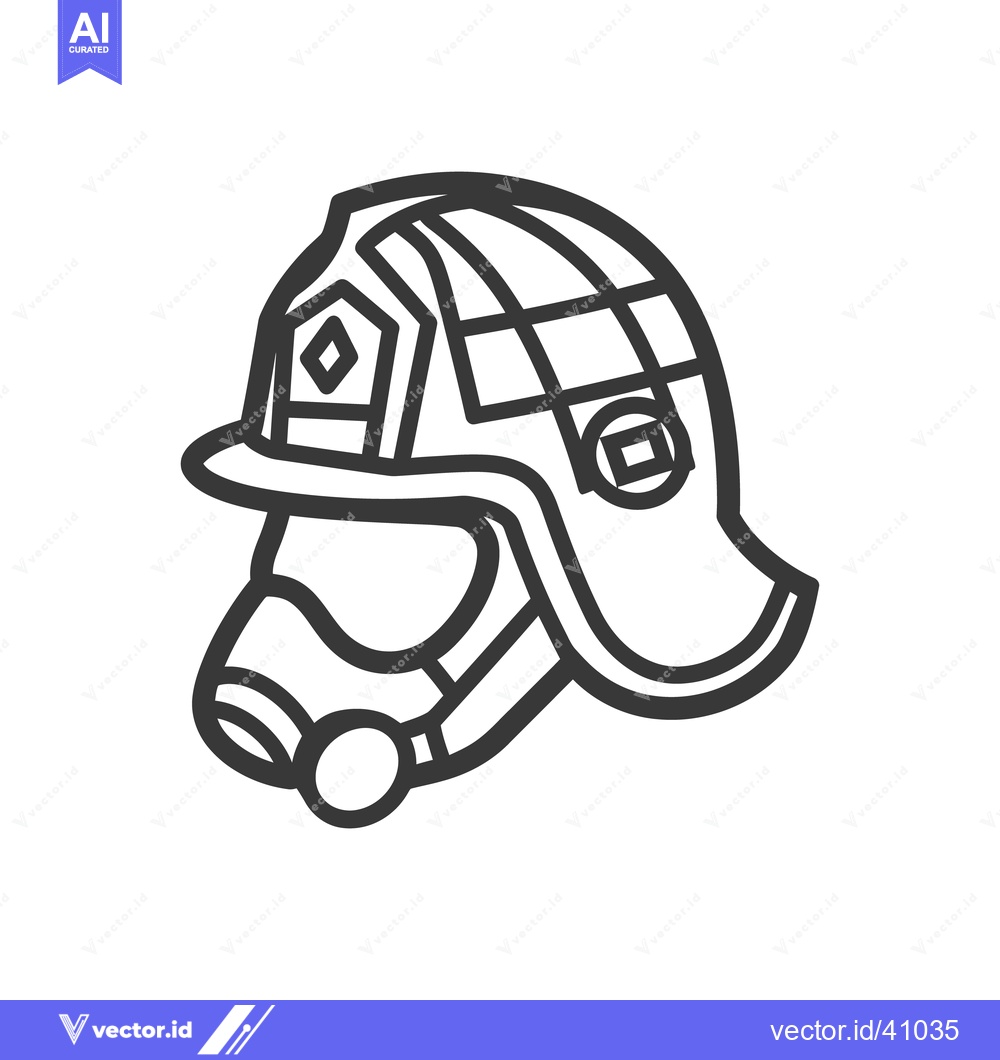 Premium Vector dari A graphic illustration of a firefighter helmet and face protection