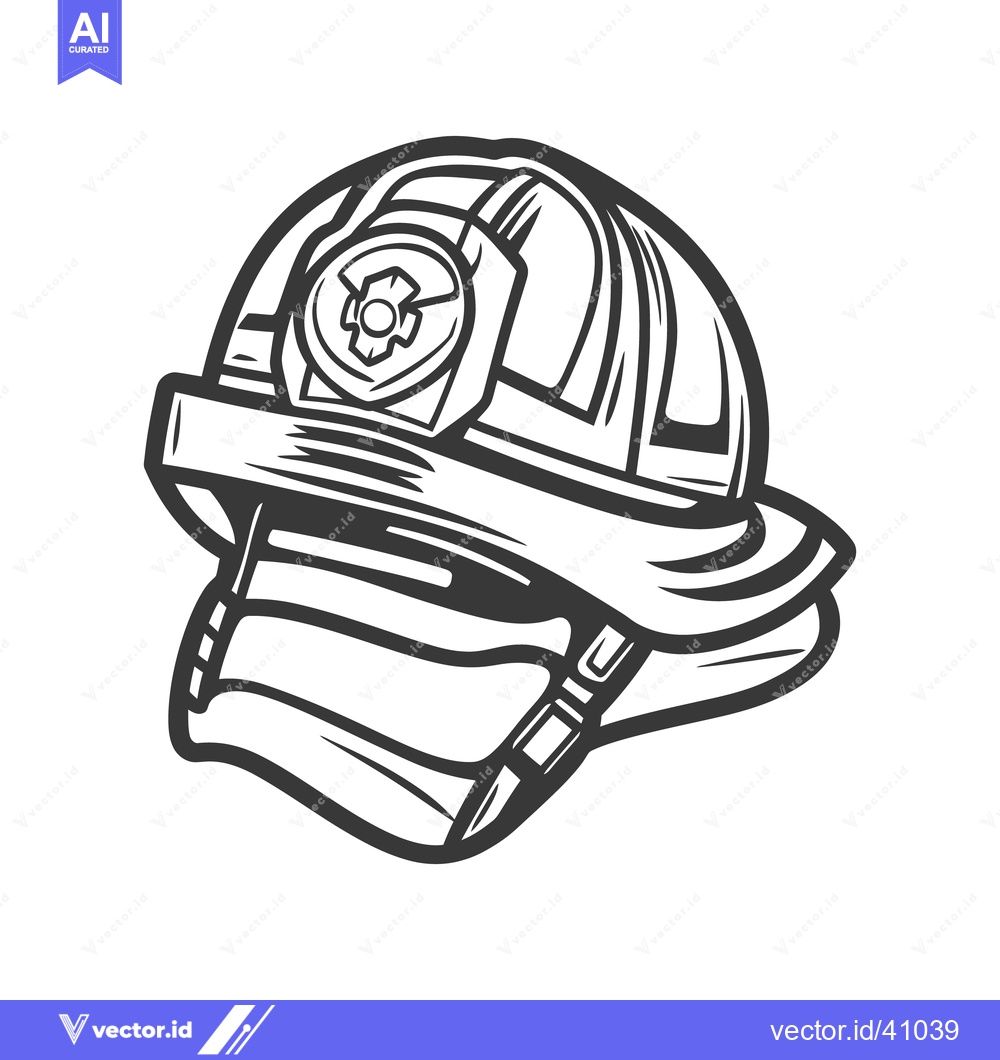 Premium Vector of A simple black and white illustration of a firefighter helmet
