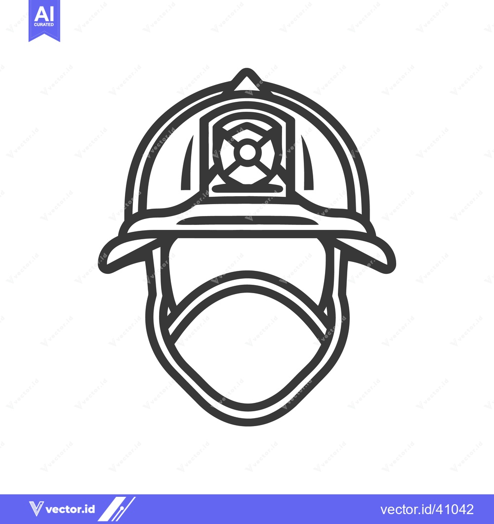 Premium Vector dari A simple black and white illustration of a firefighter helmet
