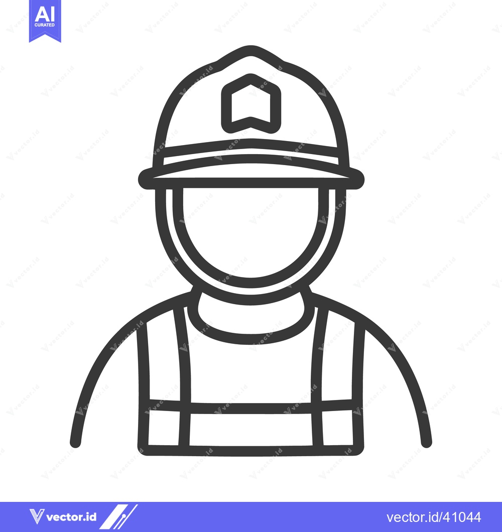 Premium Vector dari A simplified black and white illustration of a safety worker