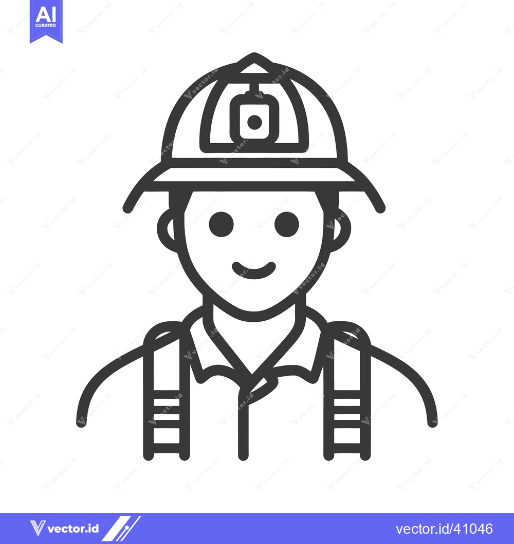 Premium Vector of A stylized illustration of a firefighter wearing protective equipment