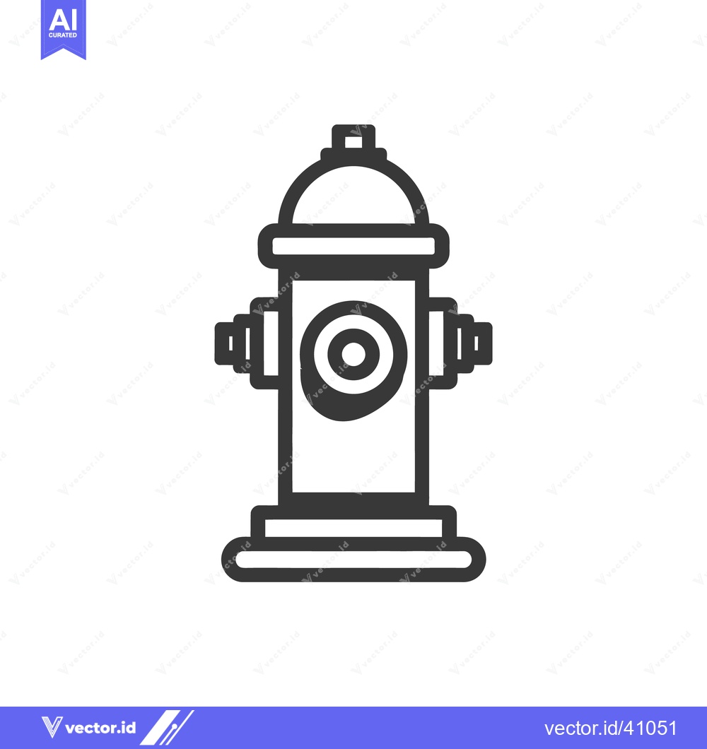 Premium Vector dari Bold Outline of a Fire Hydrant on White Background