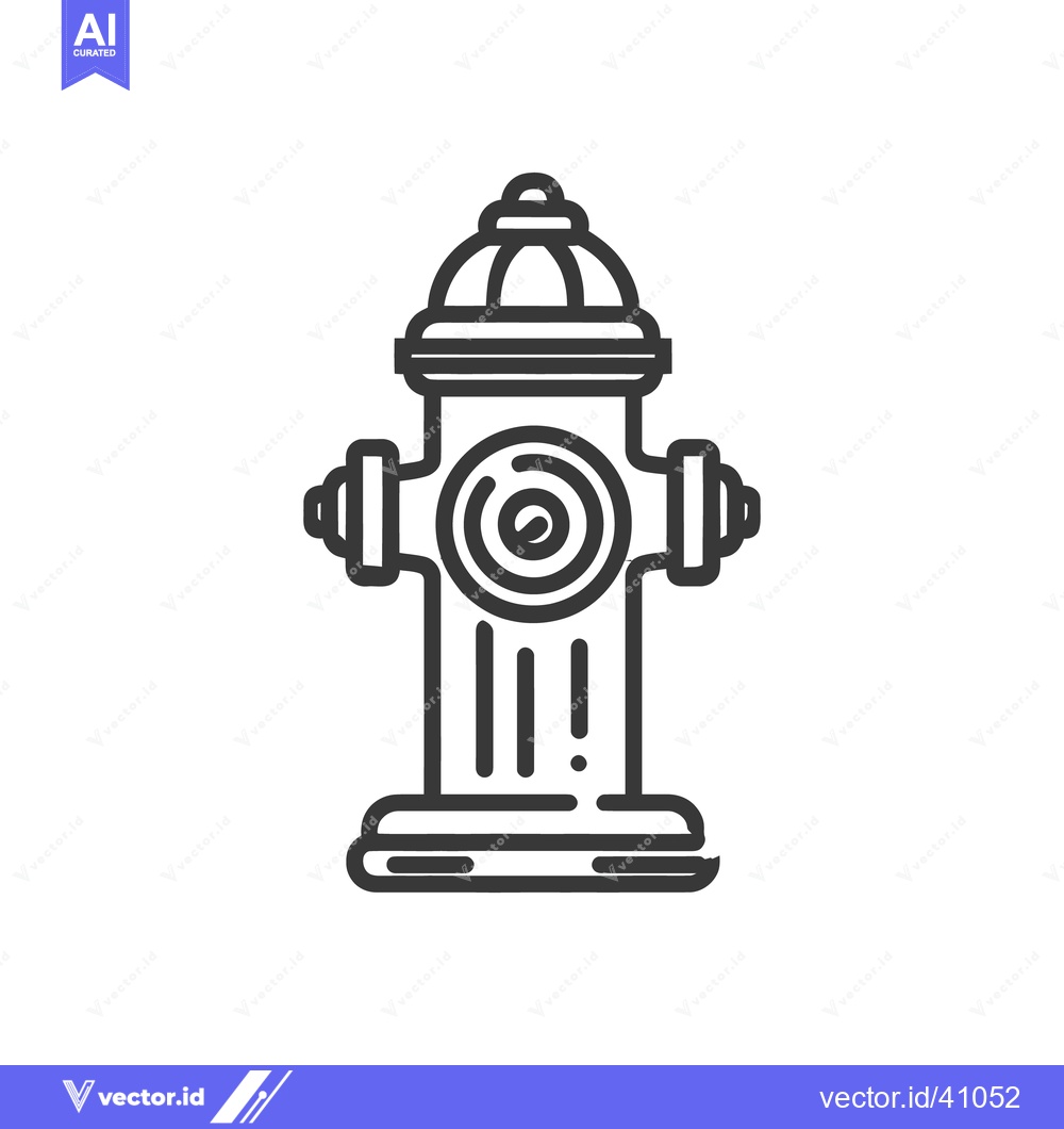 Premium Vector dari Minimalist Fire Hydrant Icon: Bold Outline Design on White Background