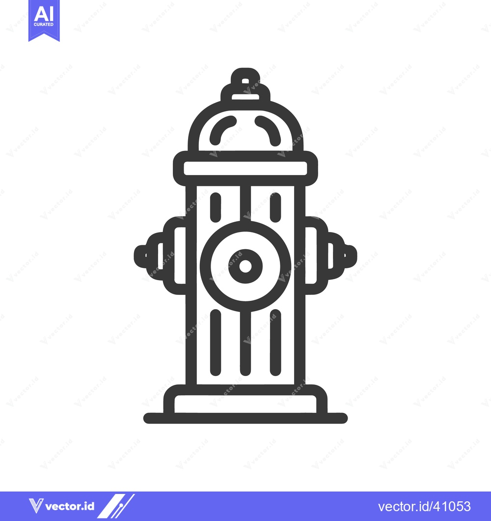 Premium Vector dari Bold Outline Icon: Classic Fire Hydrant Design on White Background