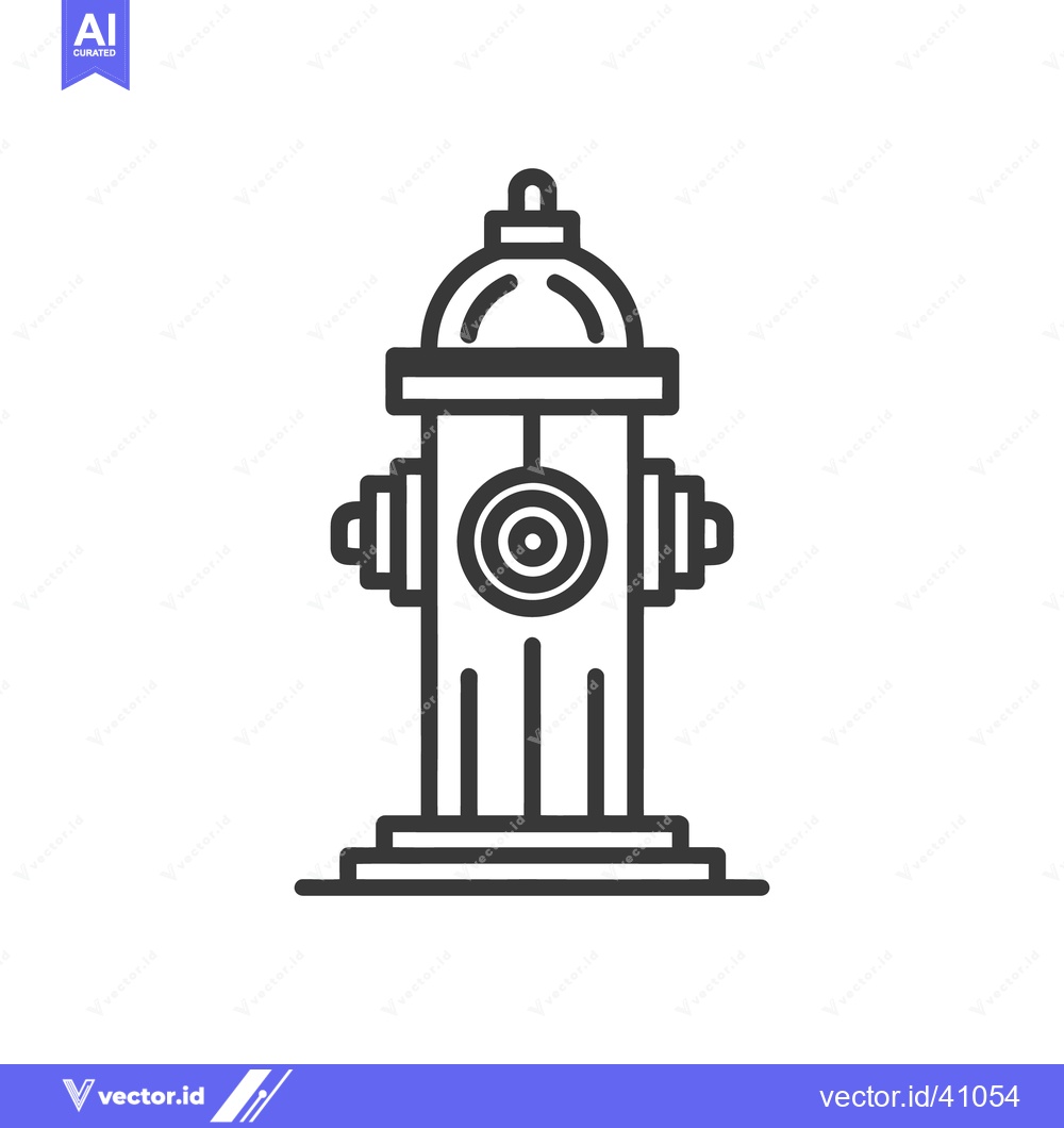 Premium Vector of Minimalist Fire Hydrant Icon: Bold Outline Design on White