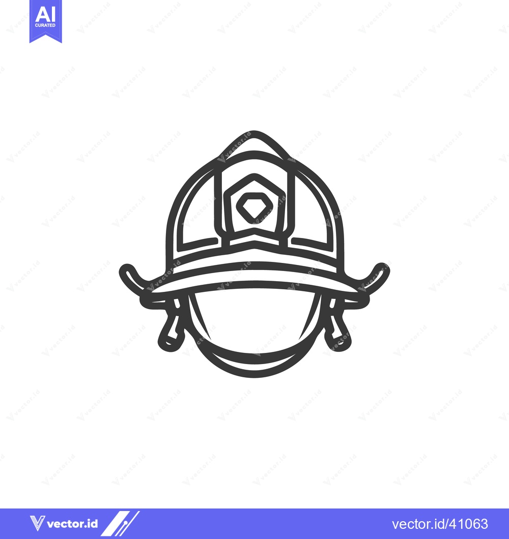 Premium Vector dari A Line Drawing Depicting the Form of a Firefighter Helmet