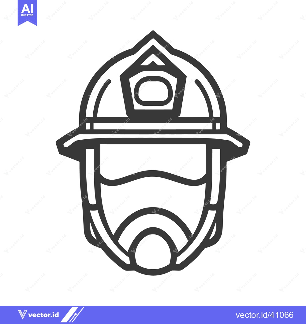 Premium Vector of An illustrated graphic depicting a firefighters protective helmet and