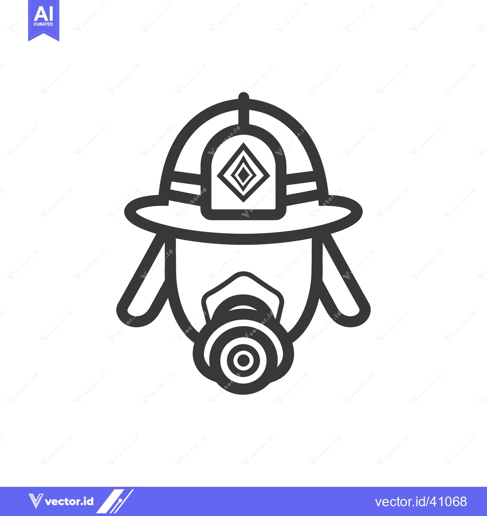 Premium Vector of An illustration depicting a firefighter wearing protective equipment f