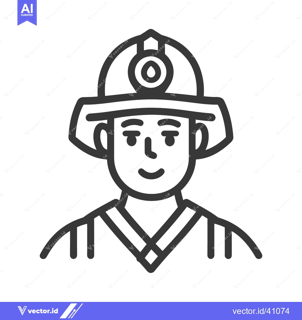 Premium Vector dari A simple vector illustration showing a friendly firefighter in uniform
