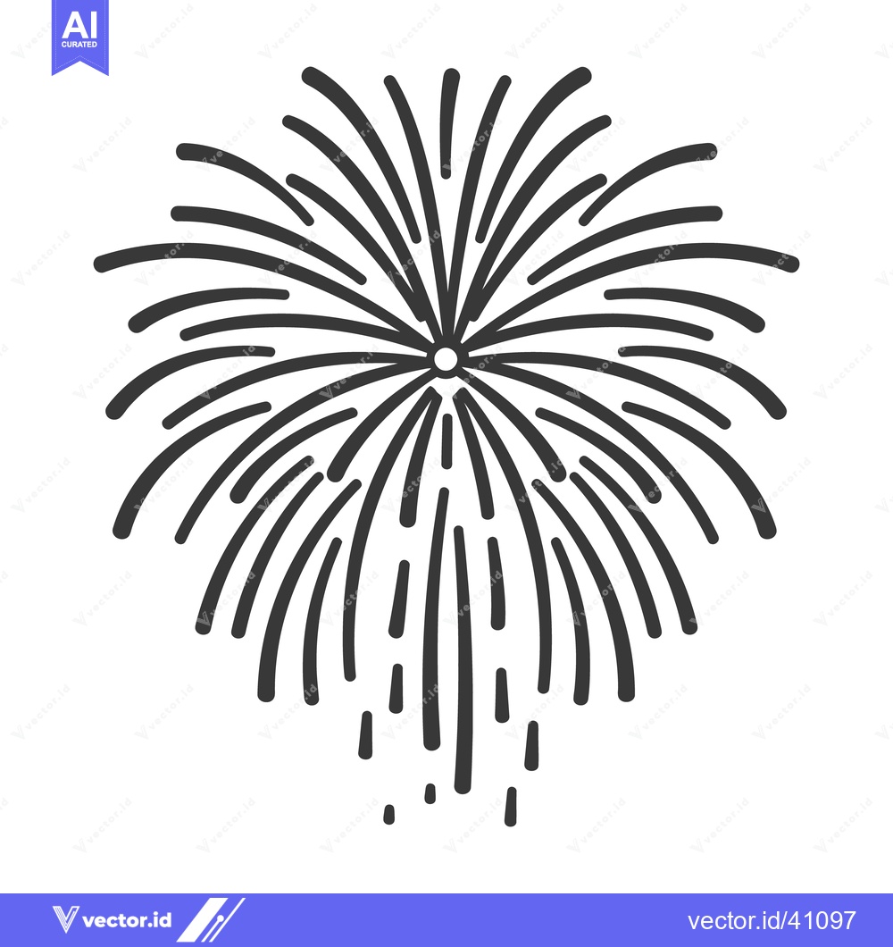 Premium Vector dari A simple illustration showing an exploding firework burst in the sky