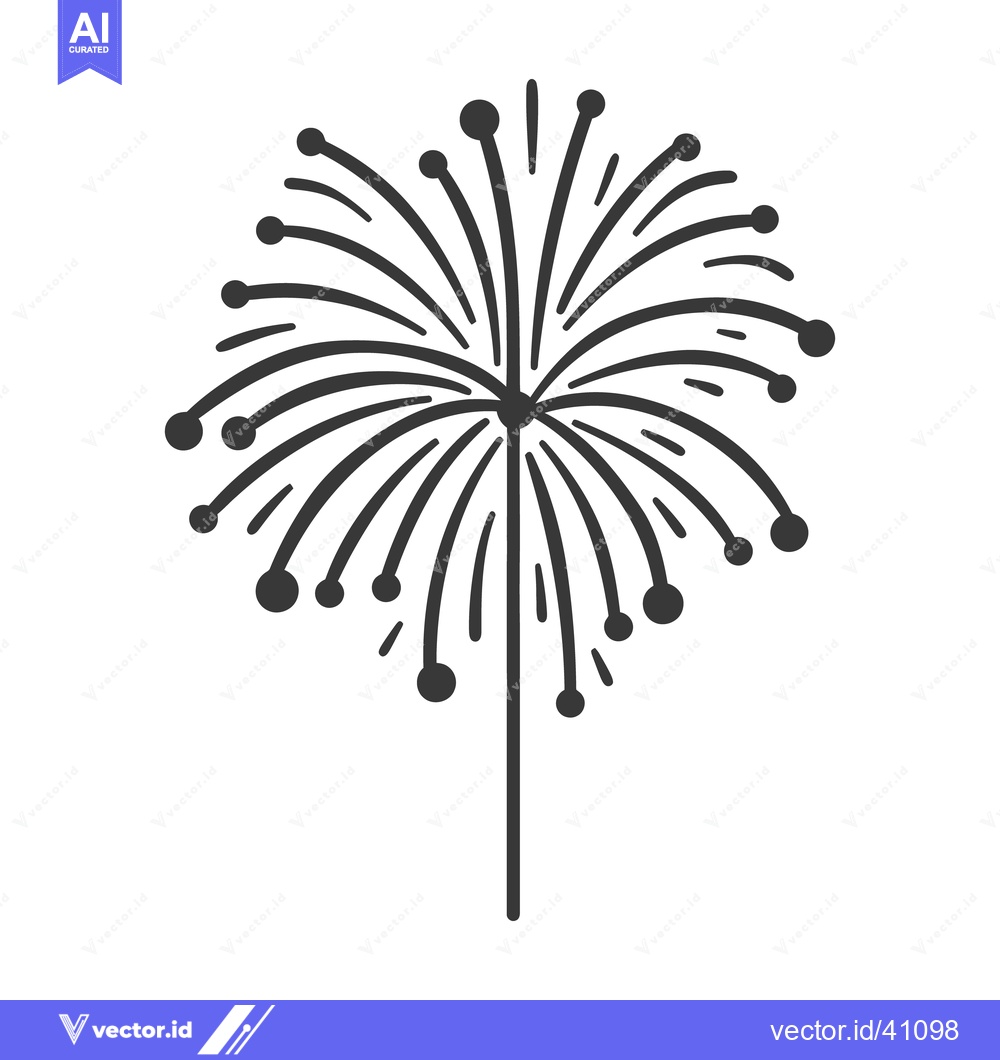 Premium Vector of A simplistic and celebratory image depicting a firework display