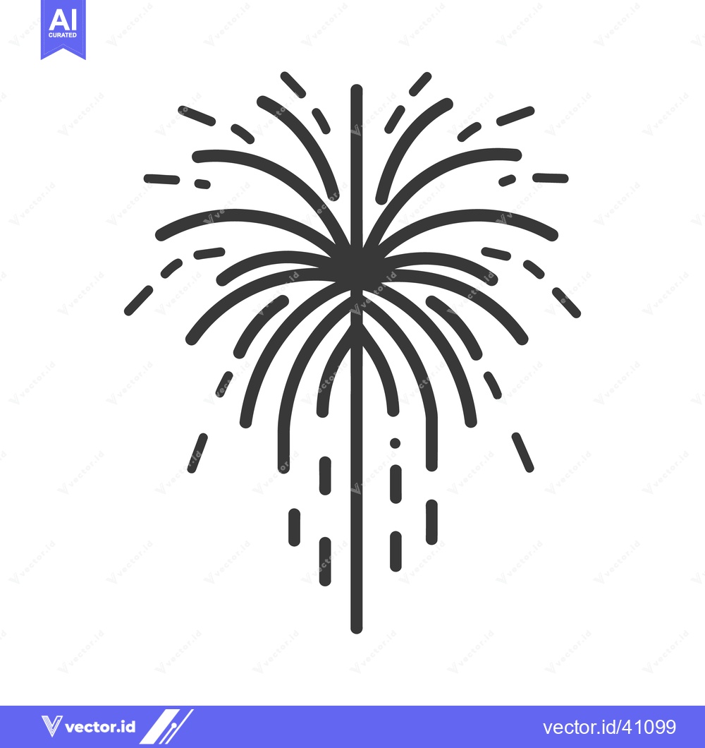 Premium Vector dari Simple black and white illustration of a celebratory firework display