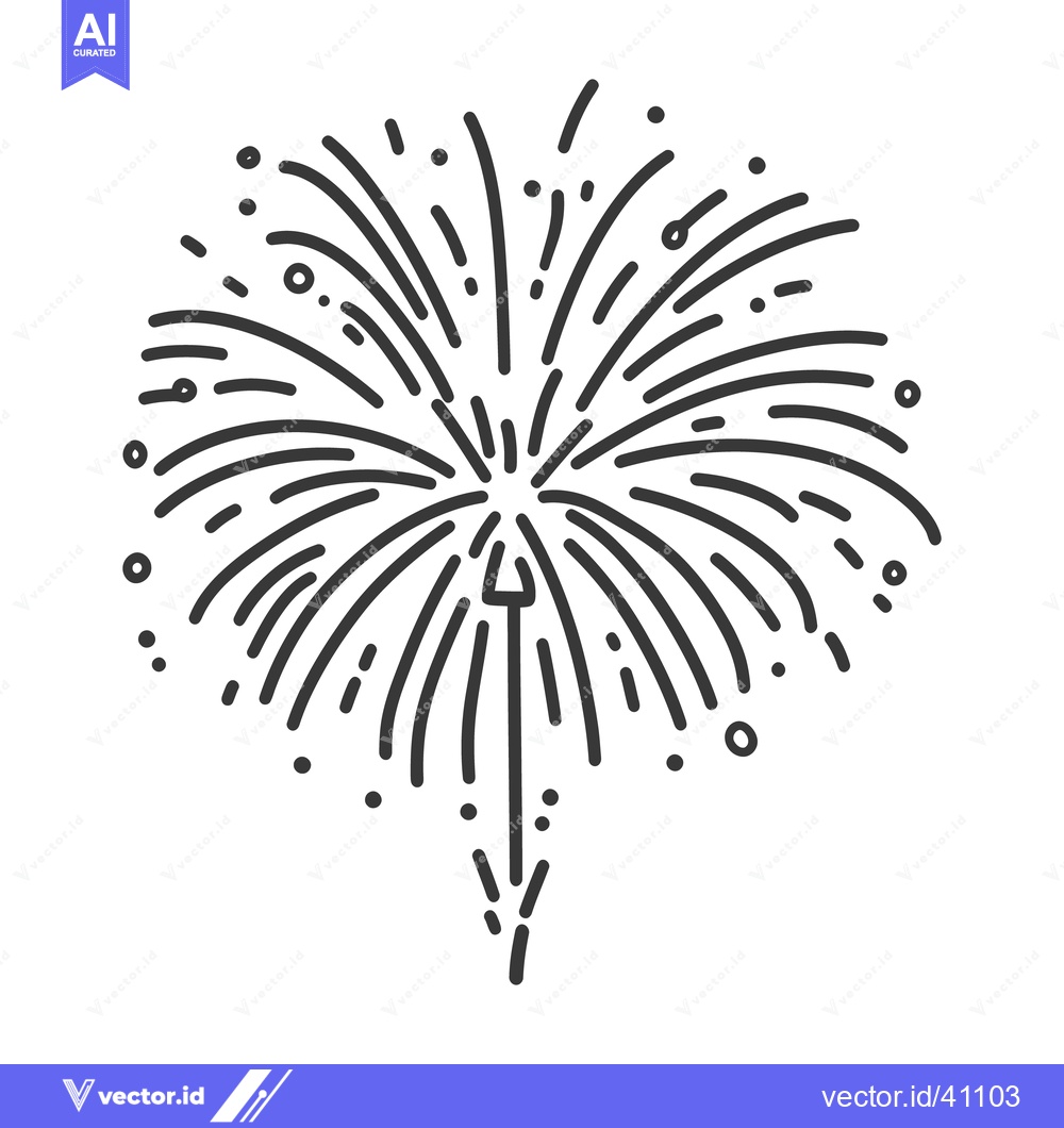 Premium Vector dari Black and white illustration of exploding celebratory fireworks displa