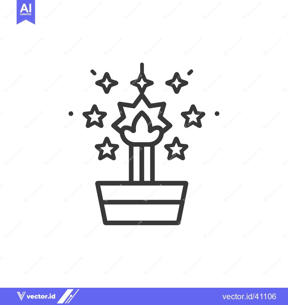 Premium Vector dari Fireworks in a Pot with Stars Around It